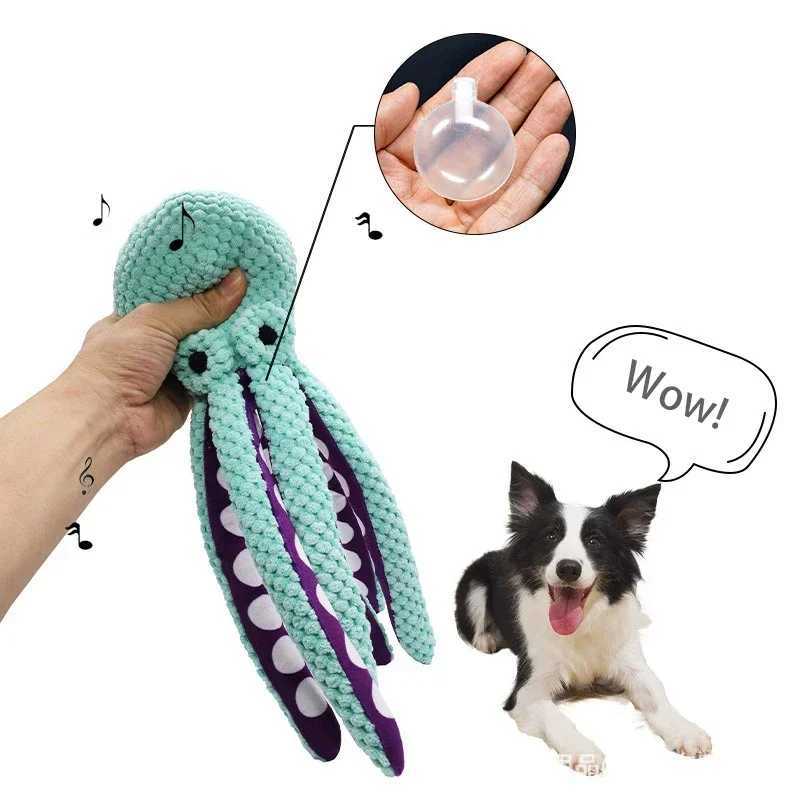 High Quality Dog interactive toy sound plush octopus chew toy durable stuffed puppy toy boring companion dog accessories T2504012