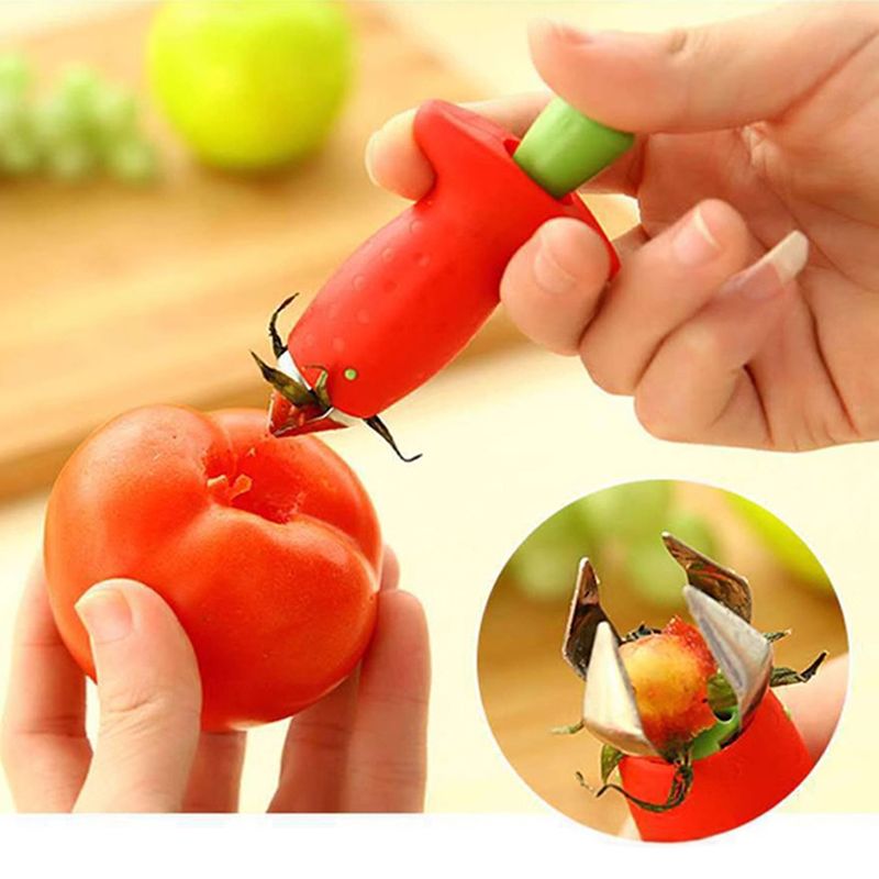 Strawberry Stem Remover Picker Huller Tool Stainless Steel Device Tomato Leaf Picking Core Home Kitchen Tools W0436