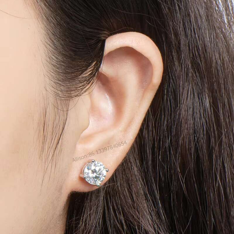 IGI Certificate CVD HPHT 0.5ct 1ct D VS1 Lab Created Diamonds 10K 14K 18K Real Gold Earrings Lab Grown Diamond Stud Earrings