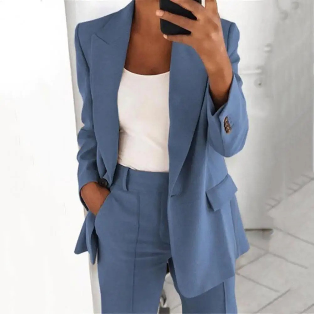 Collar womens jacket long sleeved button up date solid color 250407