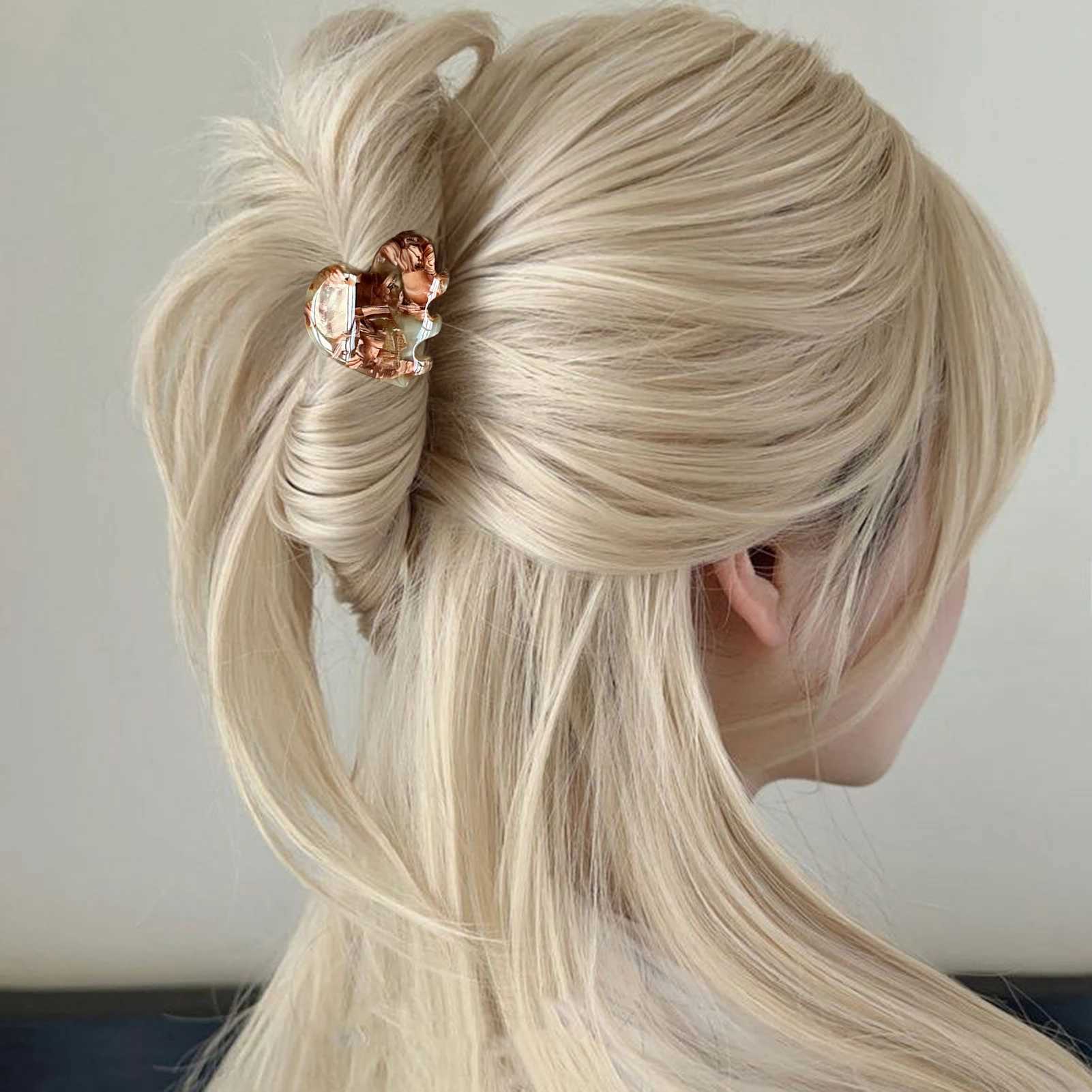 1/5 piece acetic acid hair clip creative heart-shaped holder suitable for women girls Exquisite half zip hair clips hair accessories Y2504012