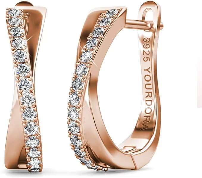 Hot Sale Classic Round Zircon Earring S Sterg Sier Delicate Personalized U-shaped Earrings