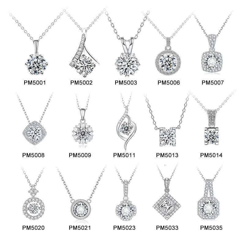 2CT 7*7mm DEF VVS Princess Moissanite Gemstone Starsgem S925 Plated White Gold Women Necklace Moissanite Jewelry Wholesale Price