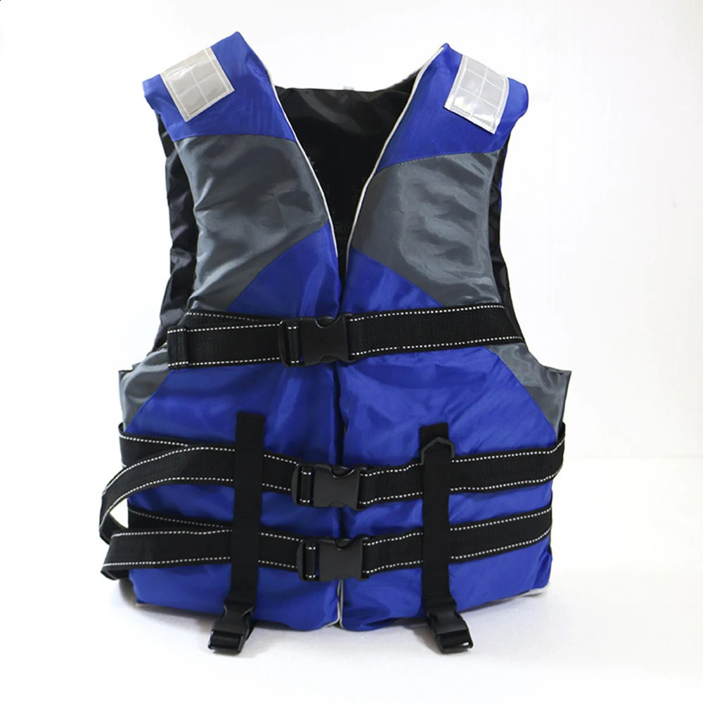 S -XXXL Swimming Boating Life Jacket Skiing Vest Survival Suit Outdoor Polyester Life Jacket for Adult Children with Whistle 250411