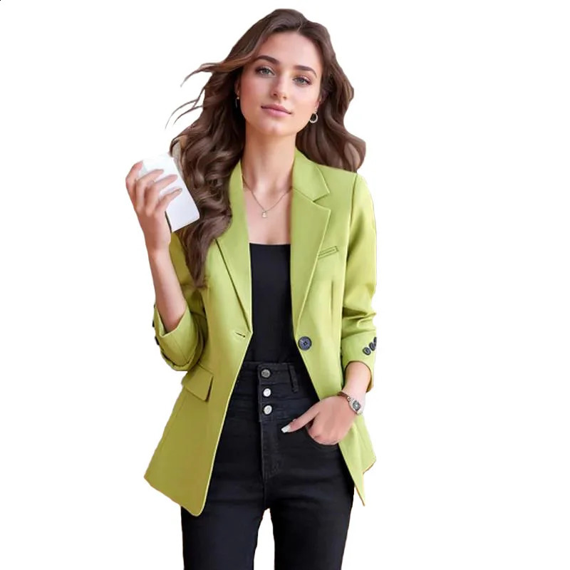 2024 Coat Womens Ultra Thin Single Chest Jacket Office Temperature 250407