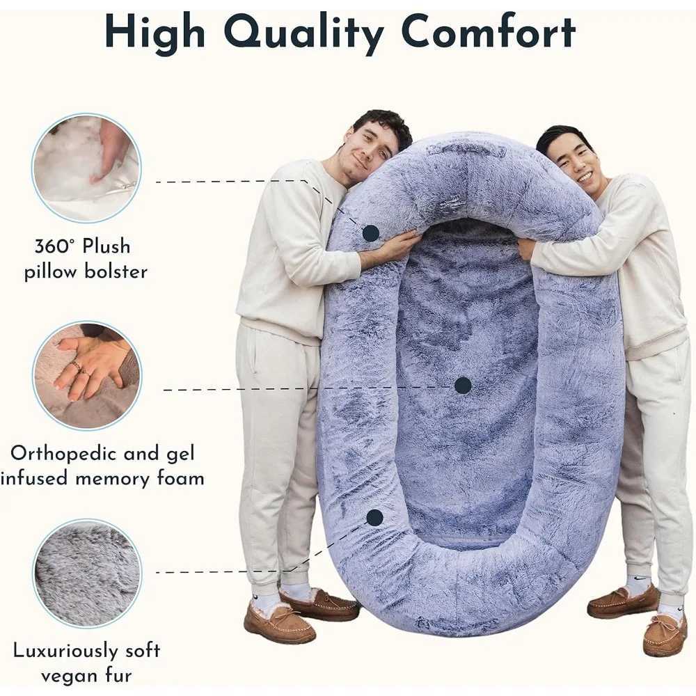 Primitive human dog beds for adults children and pets. As seen by Shark Tank. Plush soy bag with memory foam Mac X250412