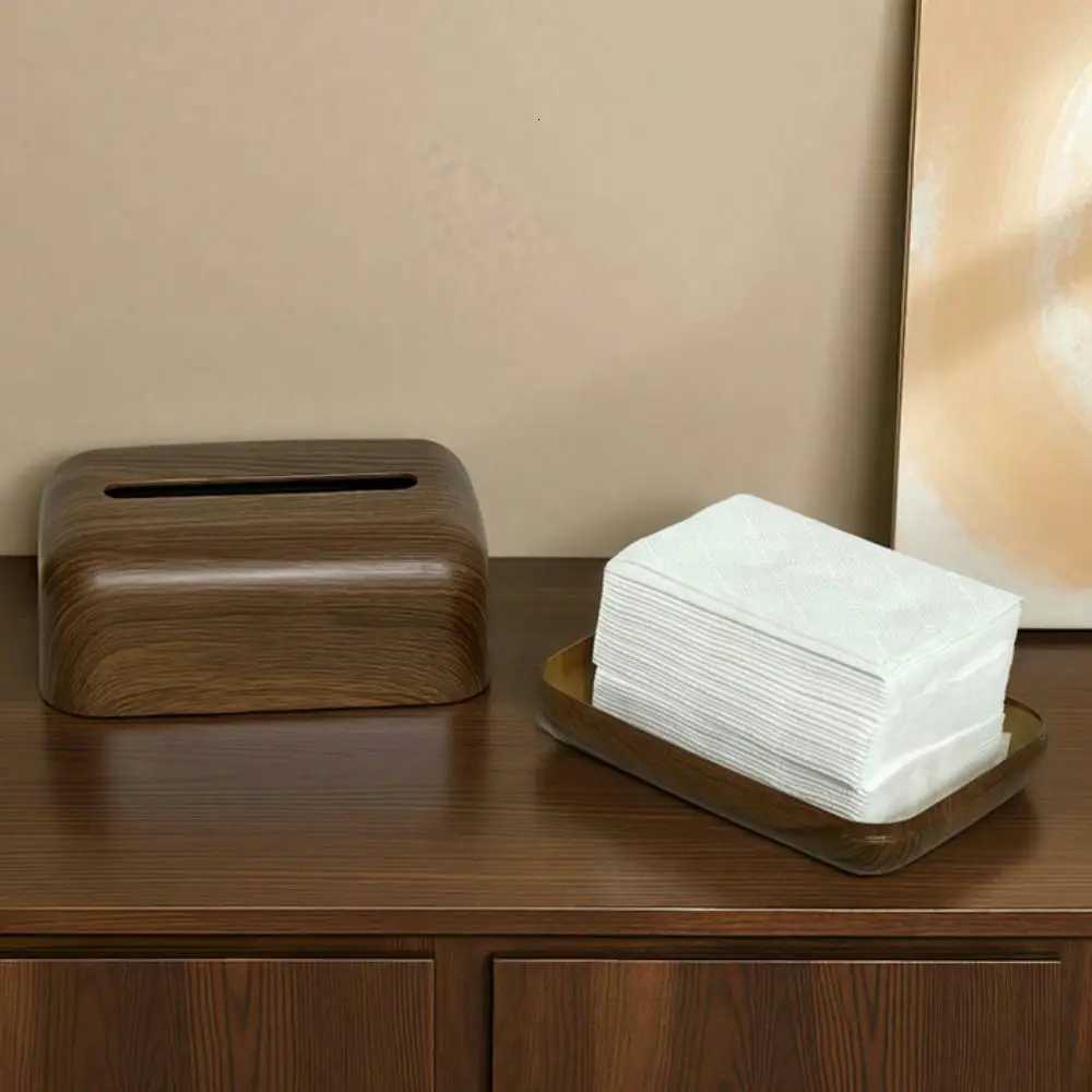 Ins Style Imitation Wood Grain Tissue Box Mti-functional Creative Napkin Paper Case Exquisite Simple Desktop Paper Box Y251112