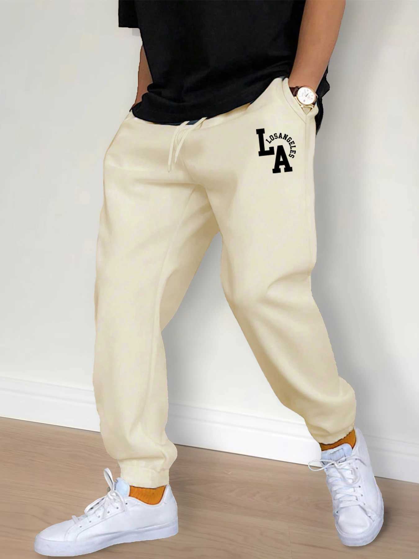 Mens casual pants fashionable drawstring casual pants joggers running gym fitness exercise streetwear S-3XL W250411