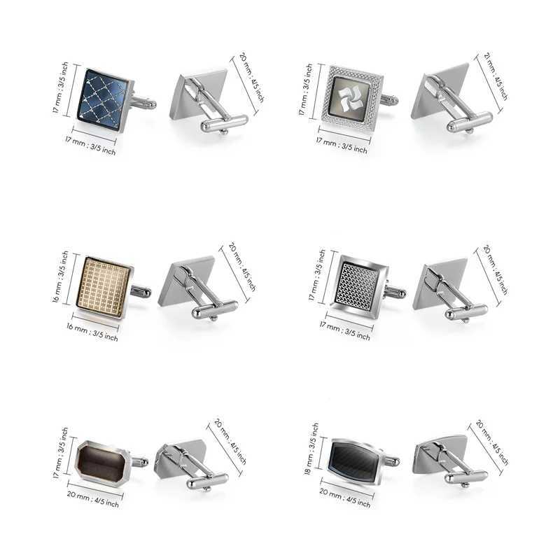 Mens shirts cufflinks mens luxury wedding guests gifts round square fashionable jewelry mens cufflinks tie clipsT250412