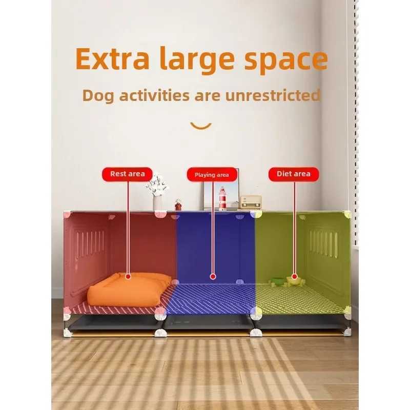 Dog Cage Small Dog House Indoor Dog Shed Toilet Integrated Dog Fence Medium sized Dog Teddy Bear Dog Cage X250412