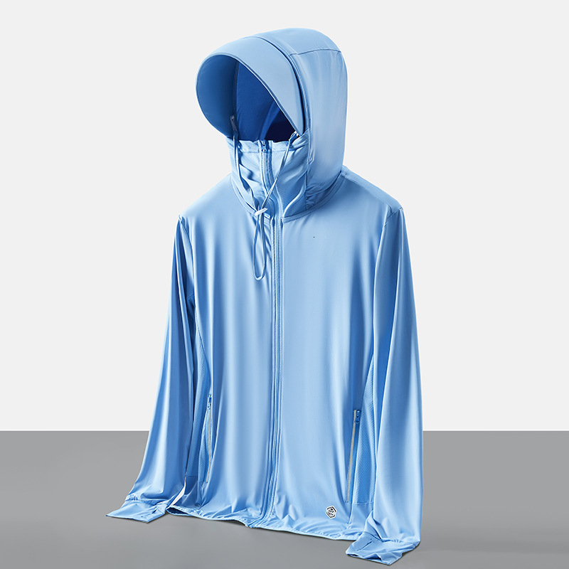 Upf50 Uv Resistant Skin Clothing Summer Outdoor Sun Protection Clothing Ice Silk Elastic Windbreaker Jacket Mens and Womens Sun Protection Shirts