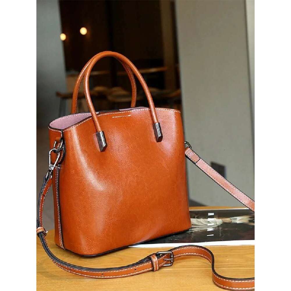 Designer Bag 100% Geniune Leather Women Bucket Casual Ladies Crossbody Hand High Quality Commuter Shoulder Bag For Girls