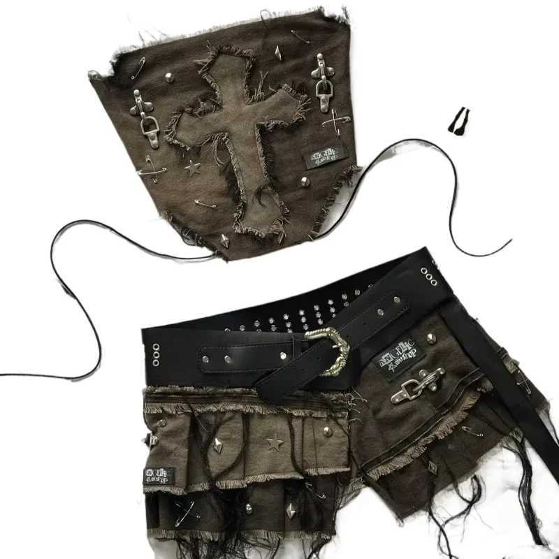 American fashion trend clown sexy womens street Y2K new hip-hop casual rock denim shorts Harajuku ultra-thin weight loss shortsXJ250411