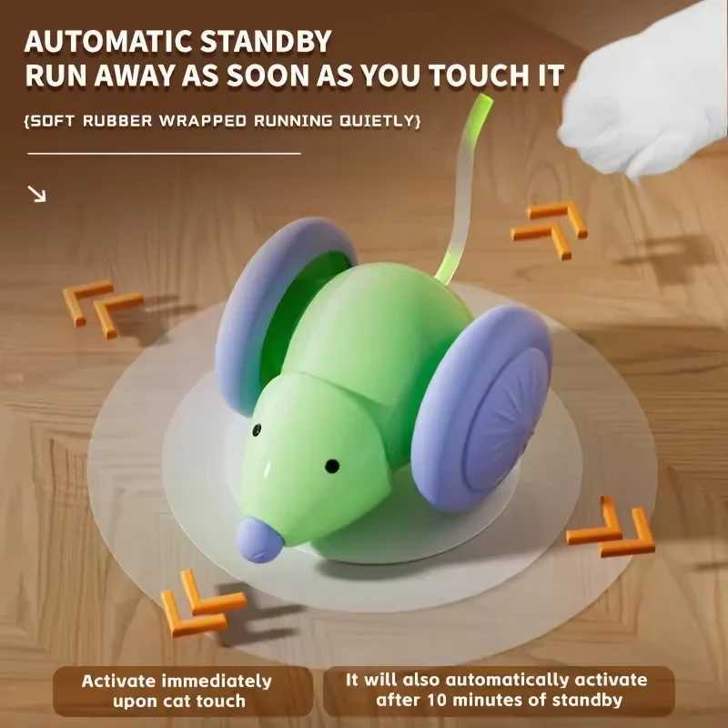 Pet toy interactive cat toy electric mouse car - with intelligent barriers to avoid automatic teasing of pet products Y250412