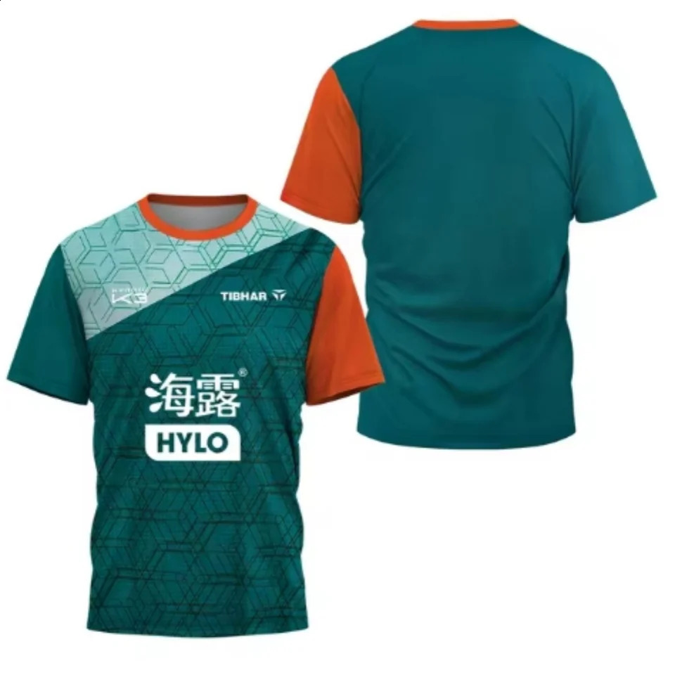 Summer Triangle Fragments Mens Table Tennis T-shirt Badminton Mens Quick Drying Breathable Short Sleeve 250411