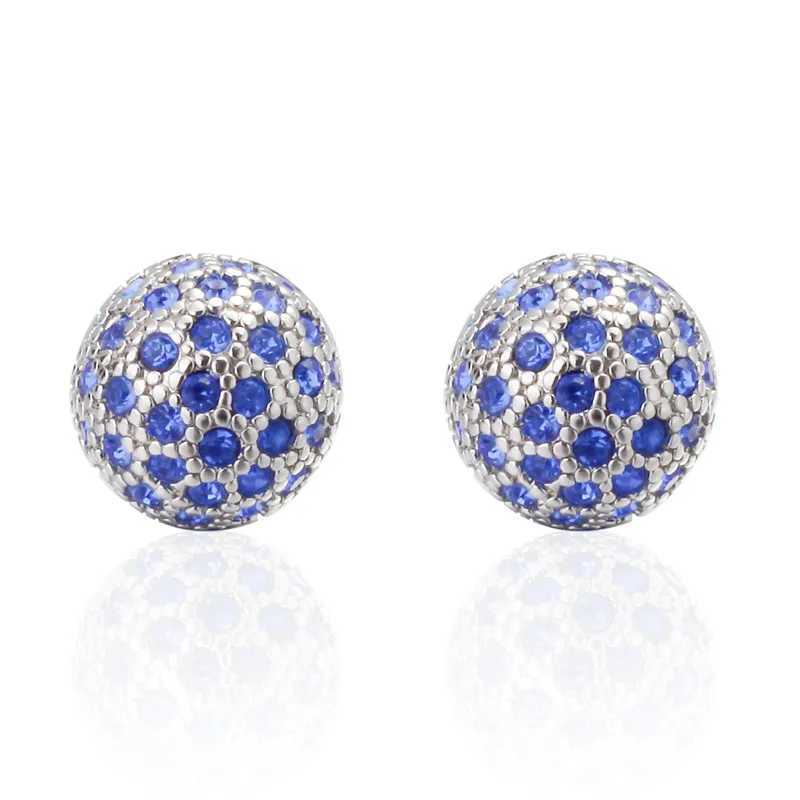 High quality cufflinks classic fashion blue crystal crown ball design material mens cufflinks wholesale and retailT250412