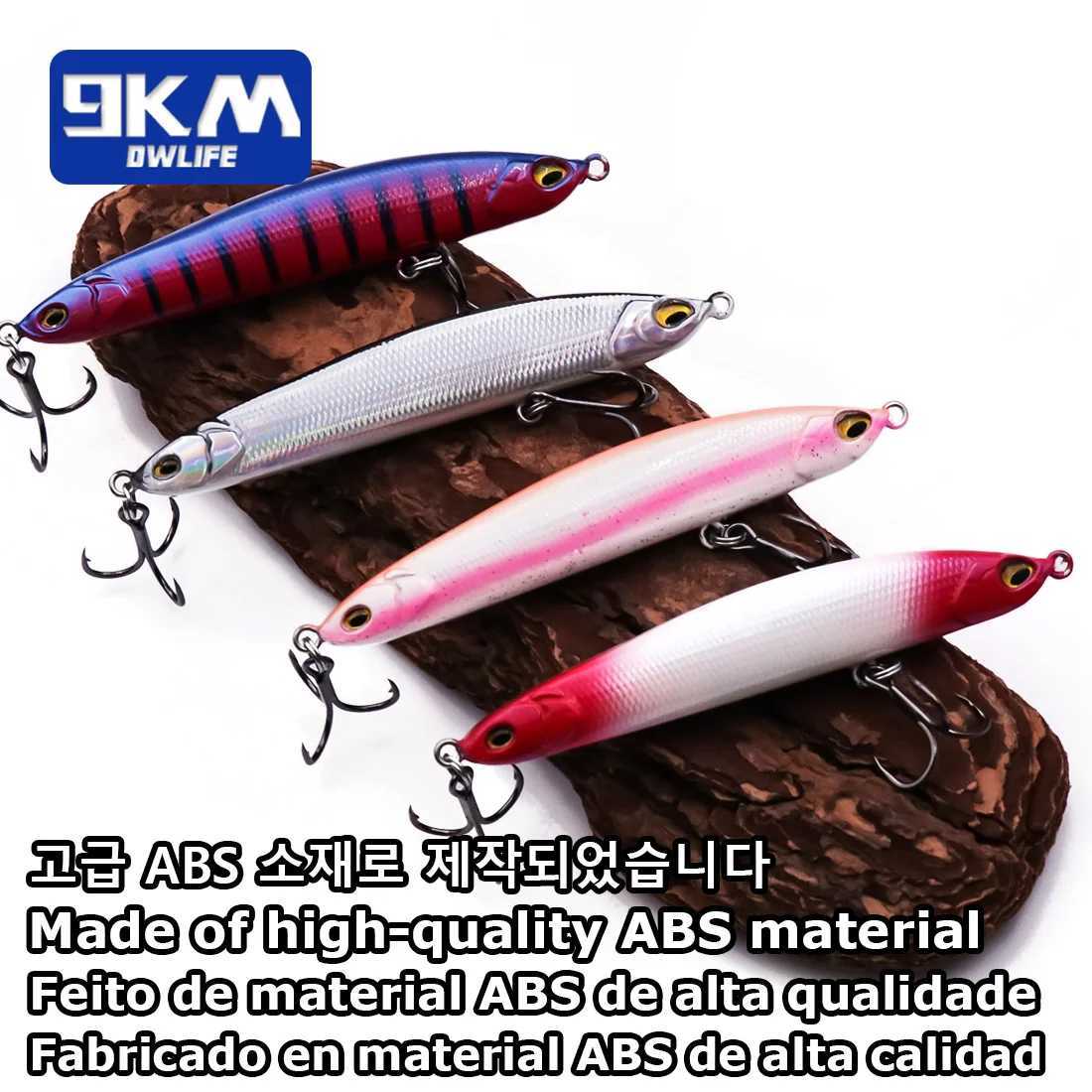 Sinking Pencil Lures 9.5~19g Saltwater Fishing Lures Hard Fishing Bait with Treble Hooks Salmon Redfish Trout Bass Walleye Z250411