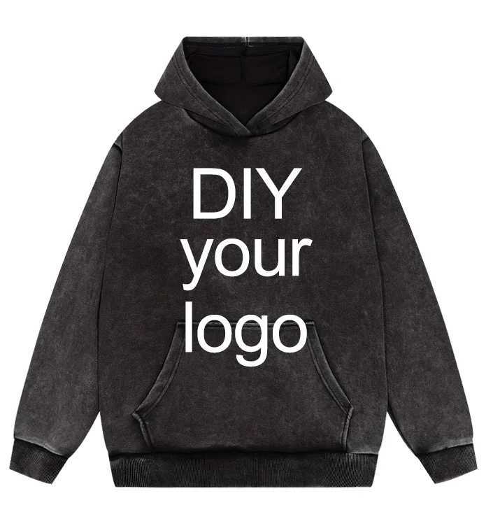 POD customization Washed Retro Hoodies 5 Colors 100Cotton Hoody Customized Personalized Pattern Customization Pullover Team CompanyT251112
