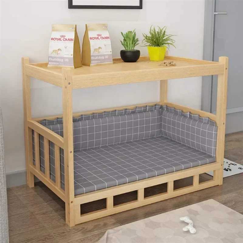 Wooden dog bed sofa solid wood pet cat and dog house pet bed sleeping bread bed X250412
