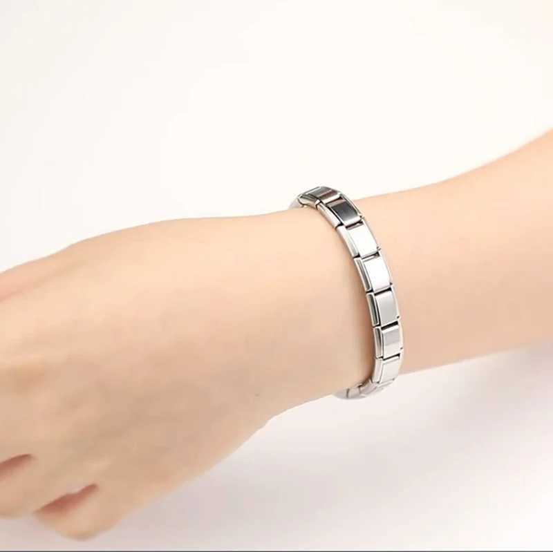 New Fashion Italian Charm Links Bracelet Stainless Steel Women 9mm Width Bracelet Bangle Girls Wedding Jewelry Gifts WholesaleC250411