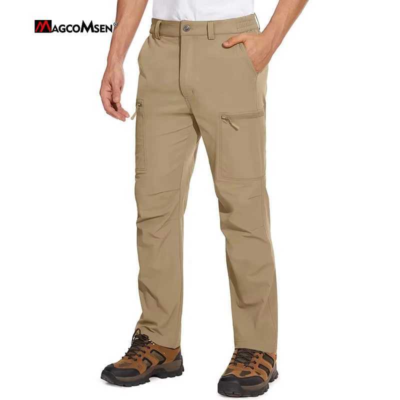 MAGCOMSEN Mens Waterproof Hiking Pants with Multiple Pockets Lightweight Quick Drying Casual Straight Work Pants W250411
