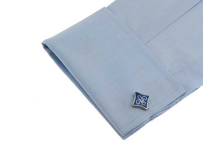Male designer cufflinks made of high-quality copper material with blue fashionable design. Wholesale and retail of cufflinksT250412