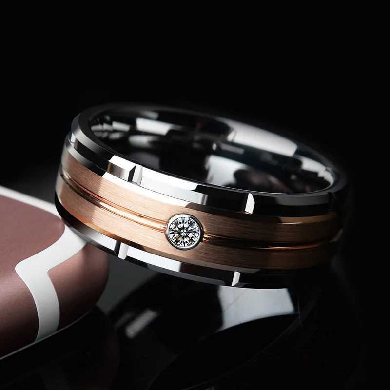 Classic stainless steel mens ring with dual color electroplating fashionable and simple ring jewelry accessories direct shipping size 6-13XJ250412