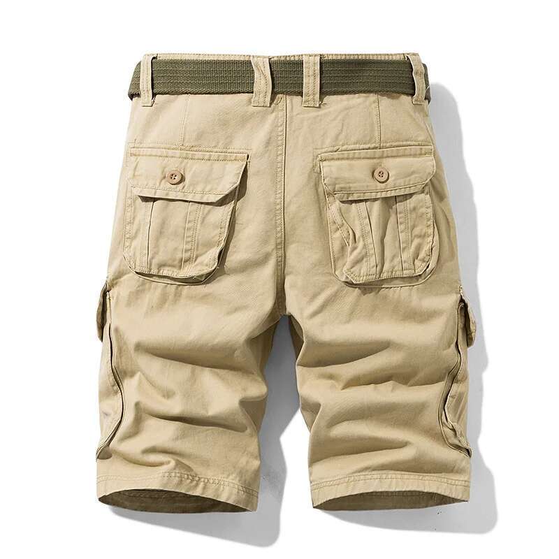 New Summer Men Cotton Loose Toog Jogger Man Multi pockets Casual Cargo Quality Male Shorts Pants NO Belts