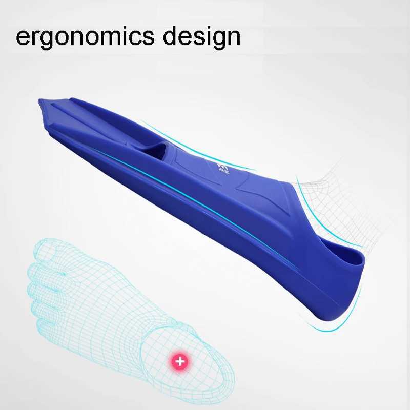 Silicone professional scuba diving fin short mens inflatable swimming fin childrens flip device setY250412