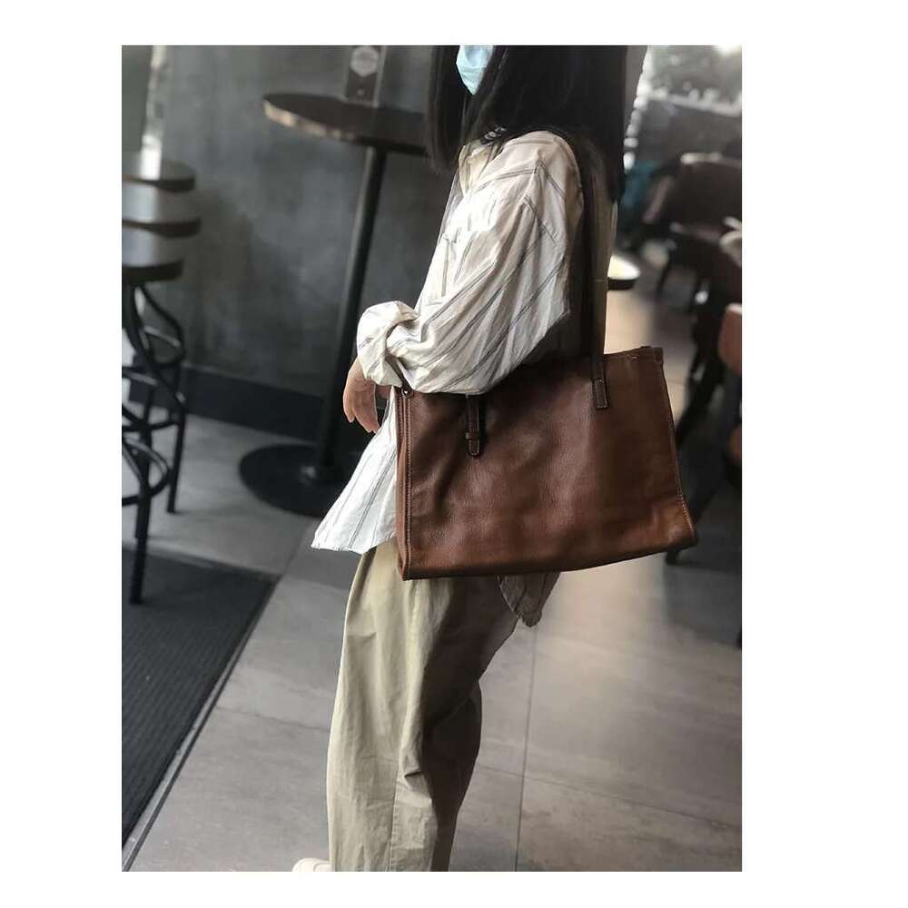 Genuine Leather Tote Bag Women Autumn Winter 2025 New Fashion Large Capacity Commuter Real Cowhide Shoulder Bags