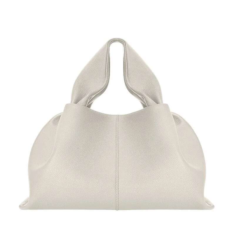 French Niche Designer Commuting Hand-Held Dumpg Bag, Simple And Large Capacity Leather Shoulder Bag For Work