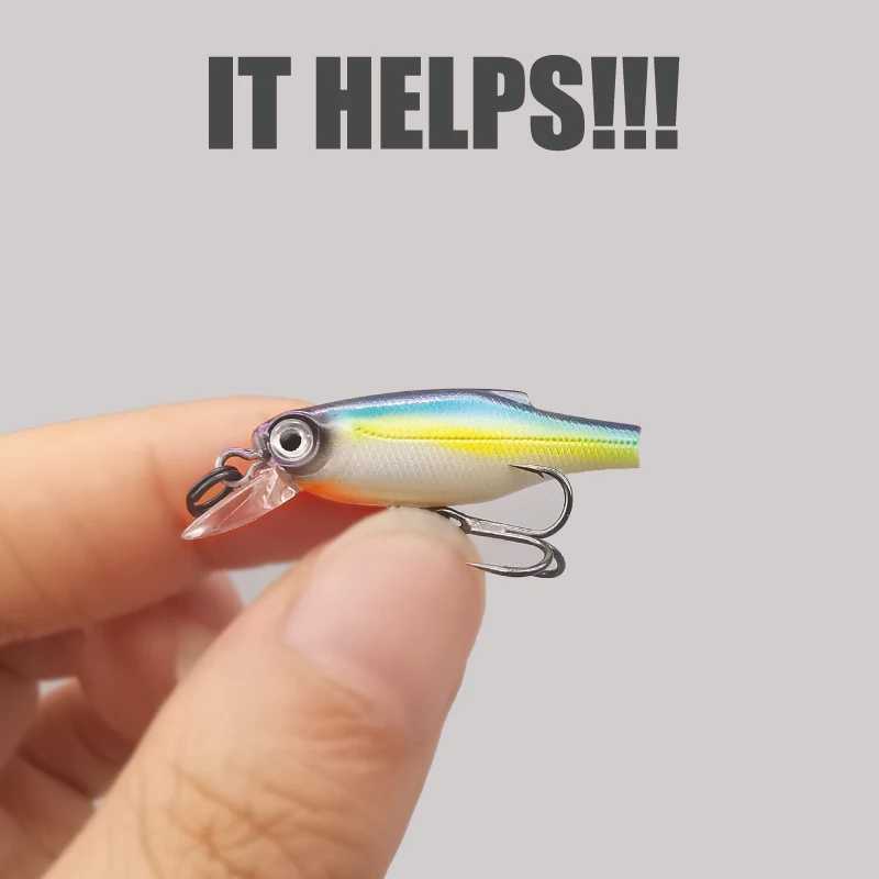 LUREHOLIC 3cm 1g Mini Sinking Extra Micro Minnow Hard Lure Bait Depth 0.5m with MUSTAD Hook Z250411