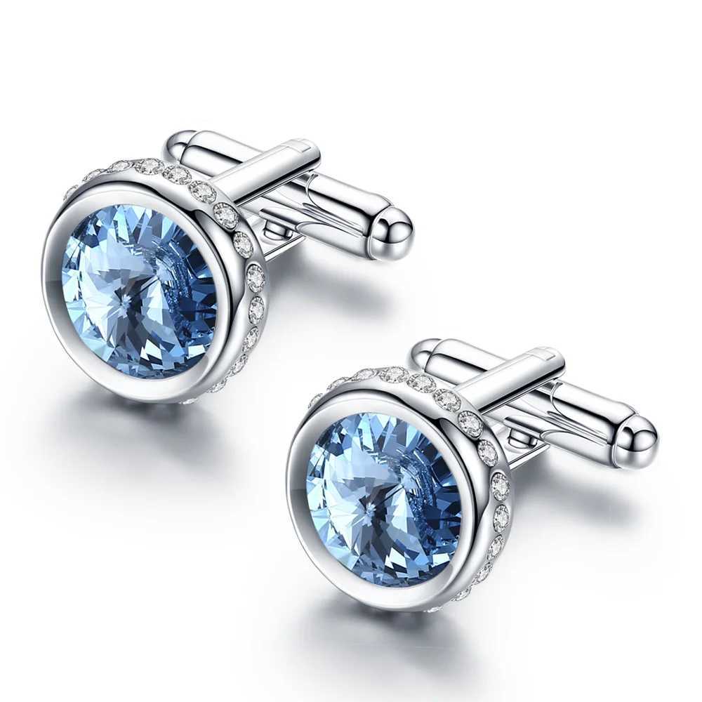 Mens crystal shirt cuffs grooms gift wedding cufflinks for mens fathers husbands and friendsT250412
