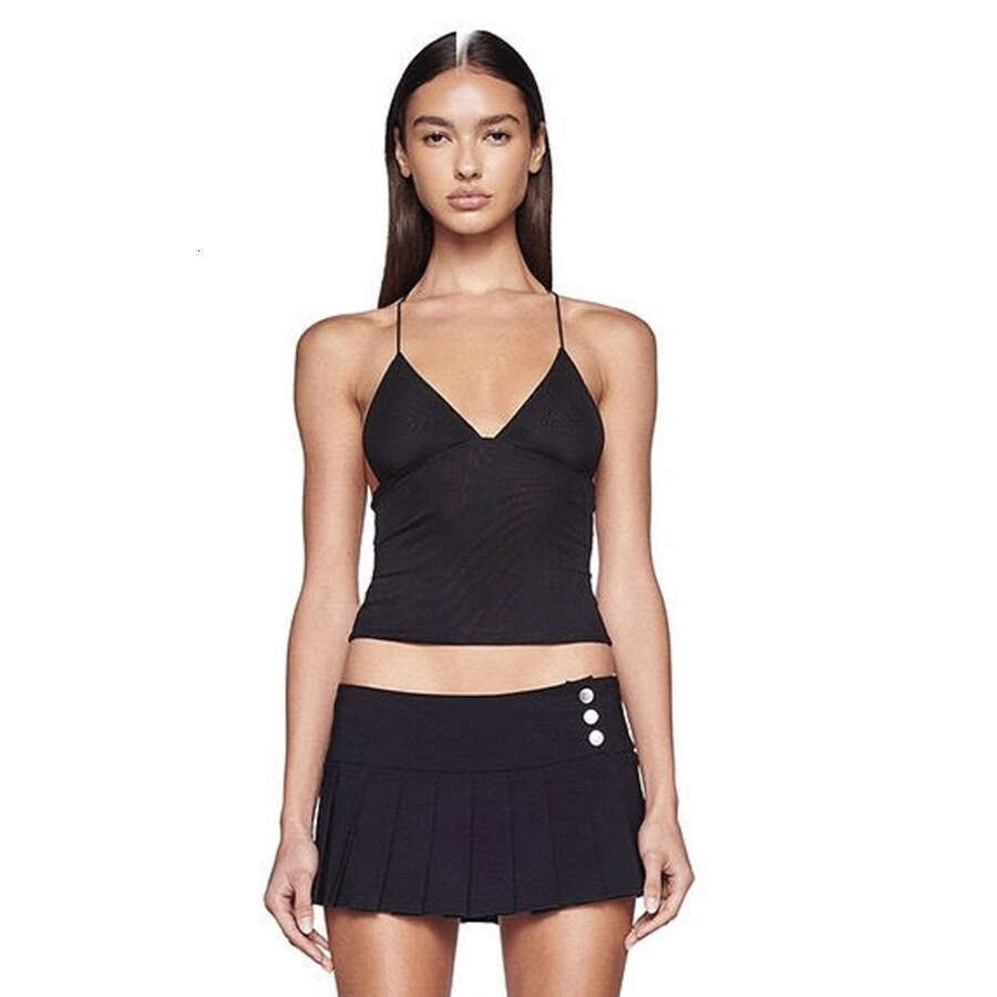 Women's Wear Women's Spring/Summer New Sexy Spicy Girl Style Butterfly Tie Up Mesh Open Back Tight Inner Layup Small Sling