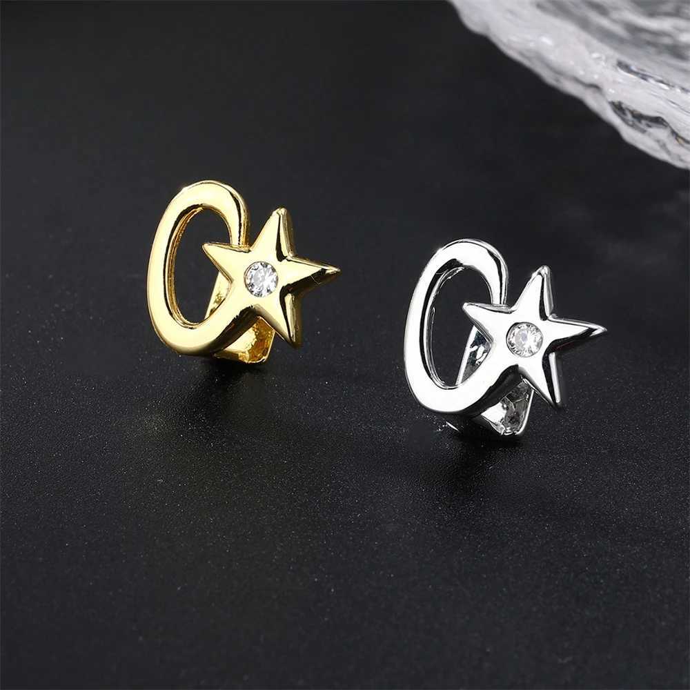 2024 Fashion Single Star Teeth Grillz Hip Hop Copper Ice Cube Zircon Hollow Teeth Grillz Womens Body Jewelry W250412