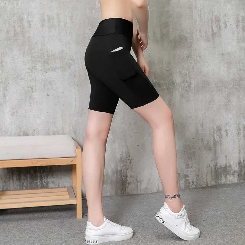 2022 sports pants tight running shorts yoga cycling pants womens sports pants panties high waisted high stretch shorts pocket phones Y250412