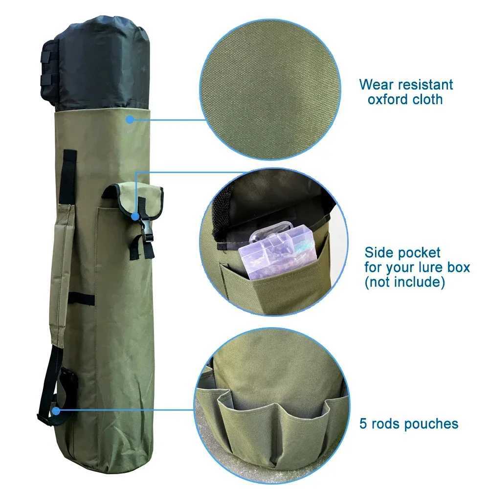 Collapsible Oxford Cloth Fishing Rod Case Fishing Tackle Storage Lure Bag Fish Outdoor Fishing Rod Travel Carry Case Pesca Z250411
