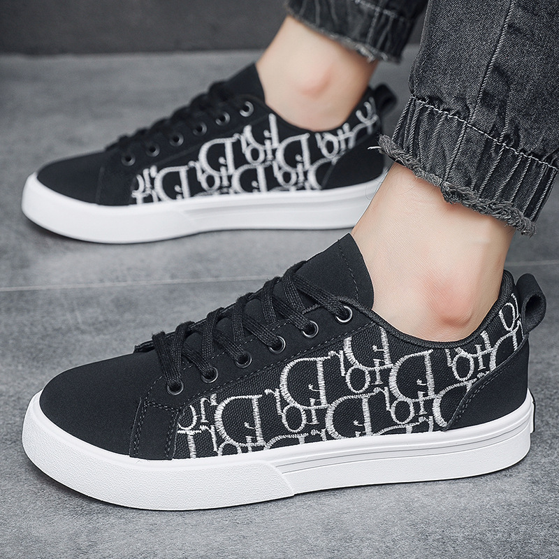 2025 Men's trendy brand all-match breathable canvas sneakers casual shoes fashionable sports shoes lace-up Japanese style student men's shoe