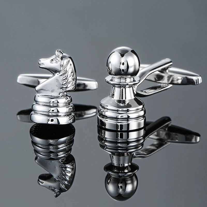 DYs new high-quality copper material sports and entertainment chess cufflinks fashion mens French shirt cufflinks retail and wholesaleT250412