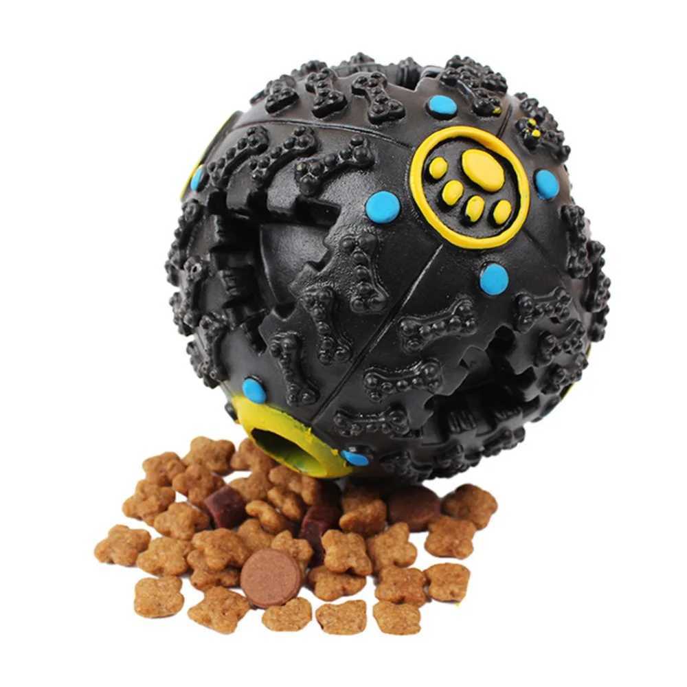 High Quality 7.5/10/12cm Small Dog Pet Toy Natural Rubber Leakage Food Ball Interactive Pet Cat Teeth Training Chewing Toy T2504012
