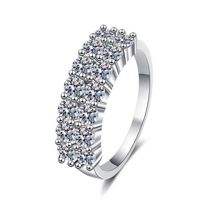 KNB Luxury 1.4ct D Colored Moissanite Diamond Ring for Women Real 925 Pure Silver Wedding Engagement Eternal Band Jewel NewXJ250412