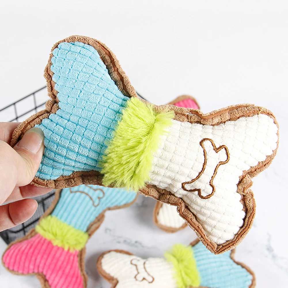 High Quality 1 pet sound grinding bite resistant plush toy for cats and dogs supplied with corn cob bones T2504012