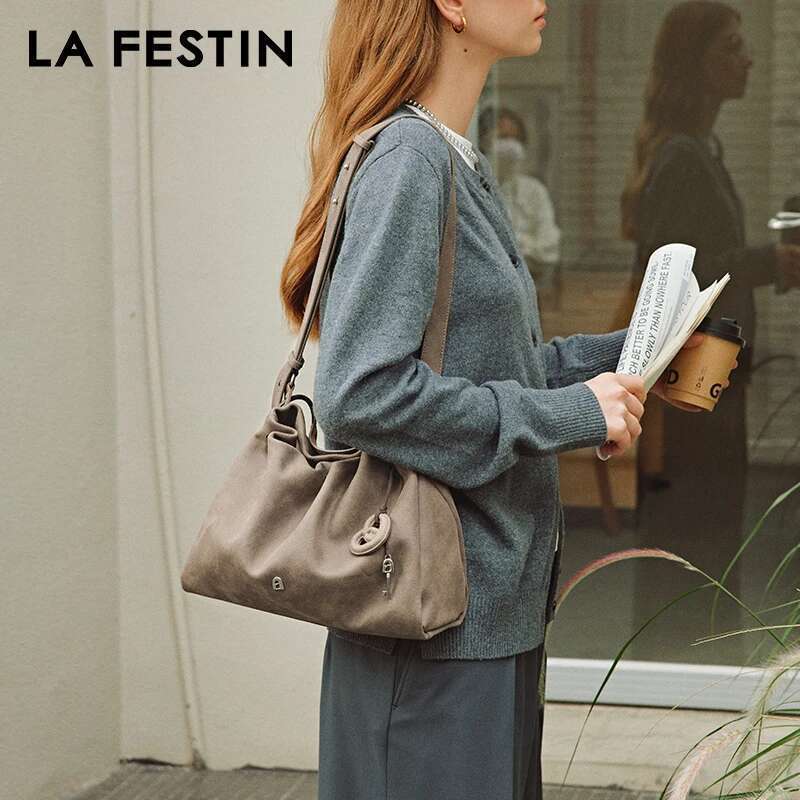 LA FESTIN Original Brand Women's Bag 2025 New Fashion Leather Shoulder Crossbody Large Capacity Bag Lady Handbag