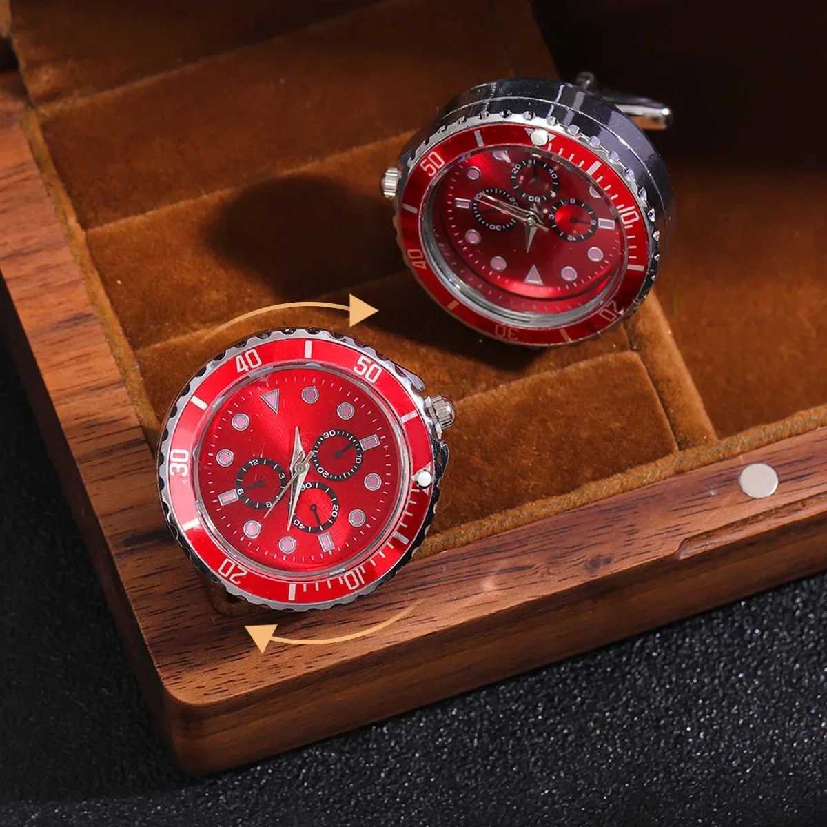 Clock Cufflinks Light Luxury Personalized Art Mens French Set Shirt Spinning Wedding Anniversary Holiday GiftT250412