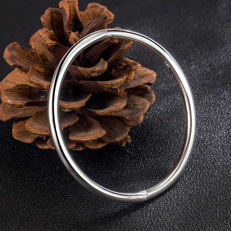 Fashion Vintage 925 Stamp Silver Color Bangles Jewelry Silver Bangles Bracelet For Women Srebrna bransoletka pulsera de plataC250411
