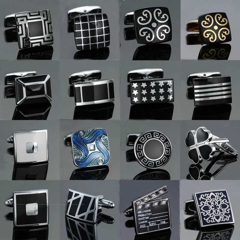 Fashion mens cufflinks stainless steel business cufflinks mens steel stamped cufflinks hand carved mens jewelryT250412