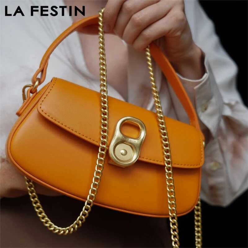 LA FESTIN New Design Original Chain Small Handbag Crossbody Fashion Shoulder Messenger Saddle Bag