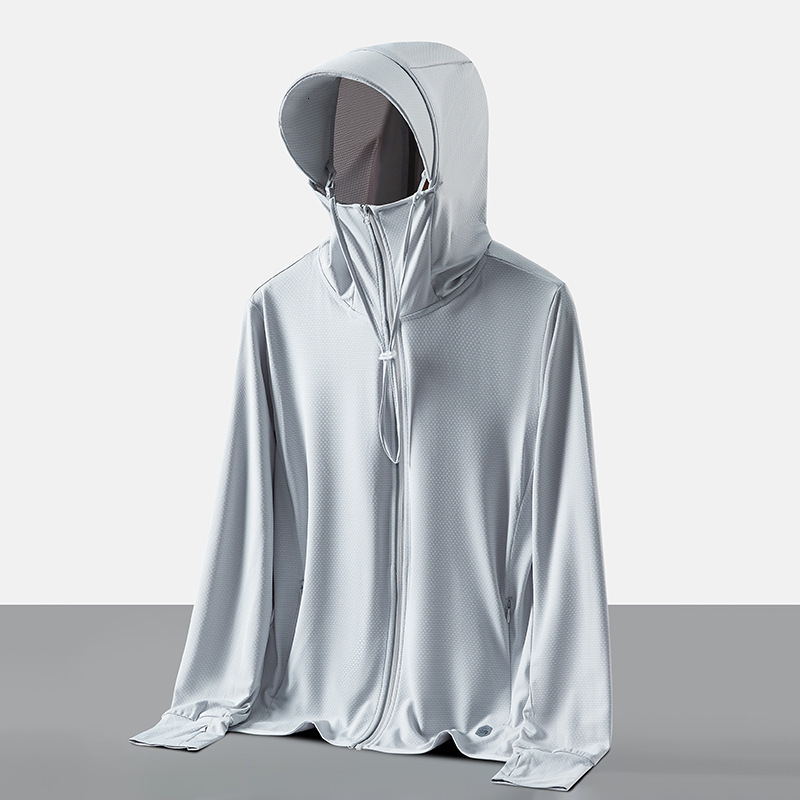 Outdoor Skin Clothing Summer Anti Uv Ice Silk Mens and Womens Quick Drying Jacket Long Sleeved Thin Breathable Sports Sun Protection Clothing