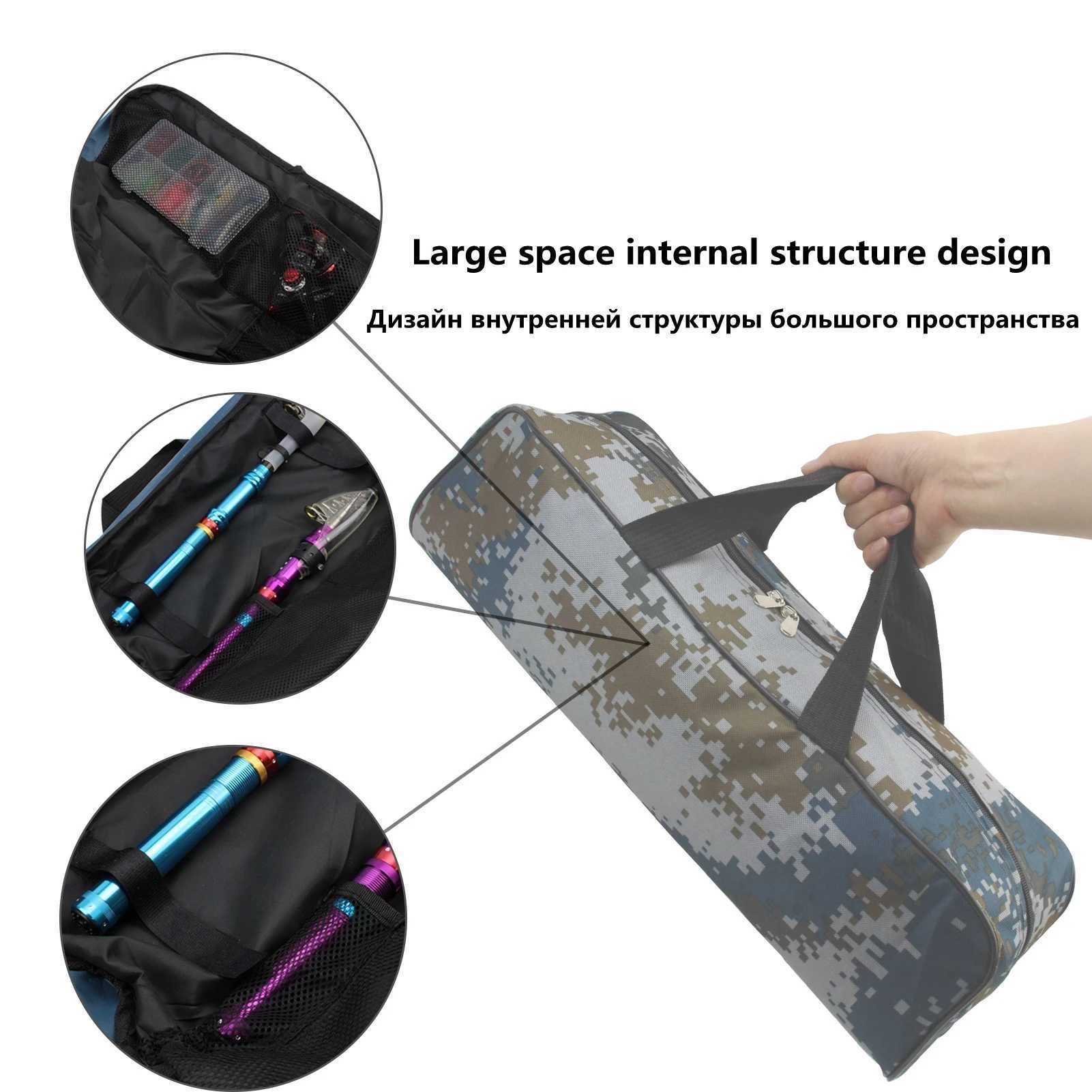 NEW 60cm length Collapsible Waterproof Fishing Bag Nylon Large Capacity Multi-Purpose Outdoor sports Portable Fishing rod bag Z250411