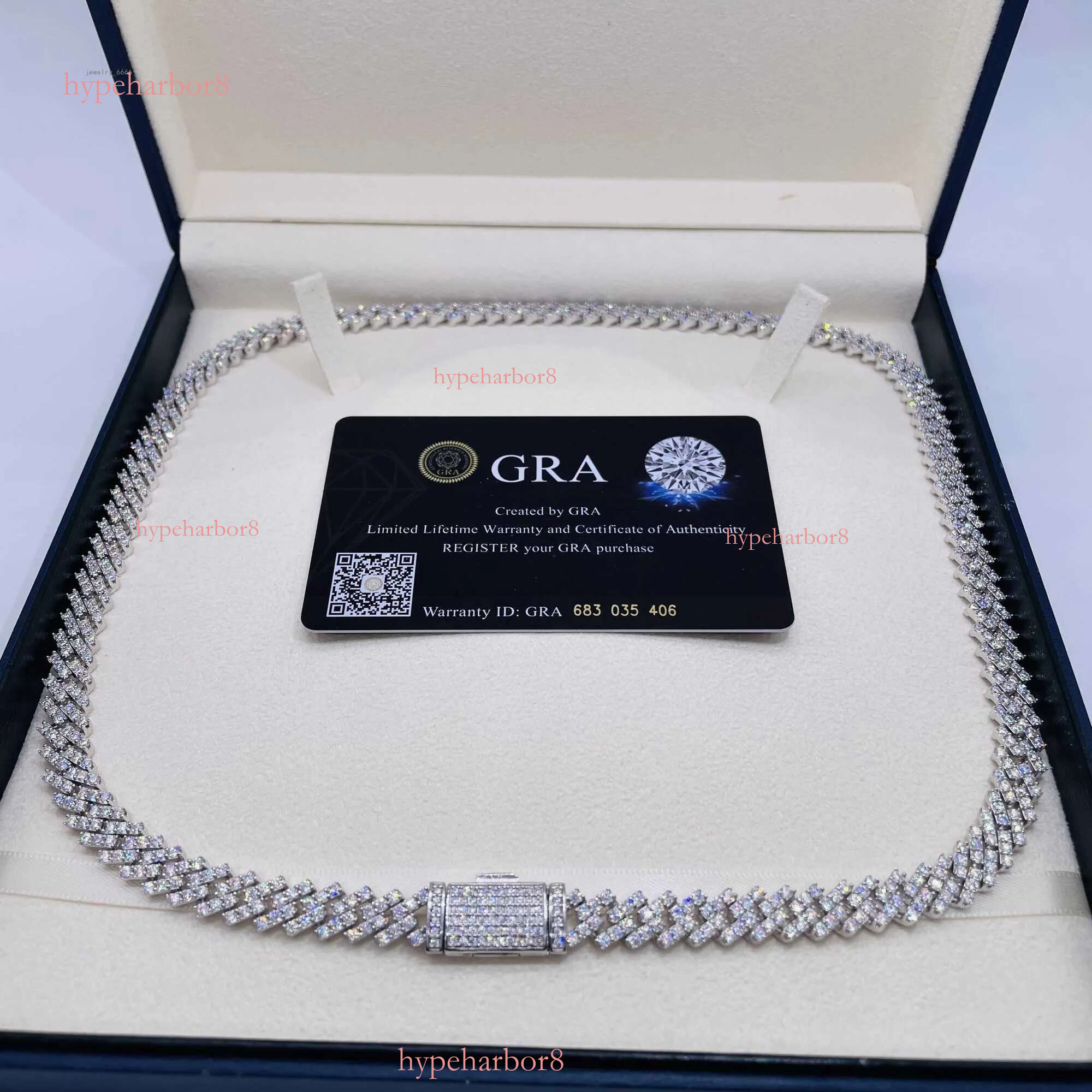 8mm moissanite hiphop chain Sterg Sier Fully VVS Moissanite Cuban k Chain for women